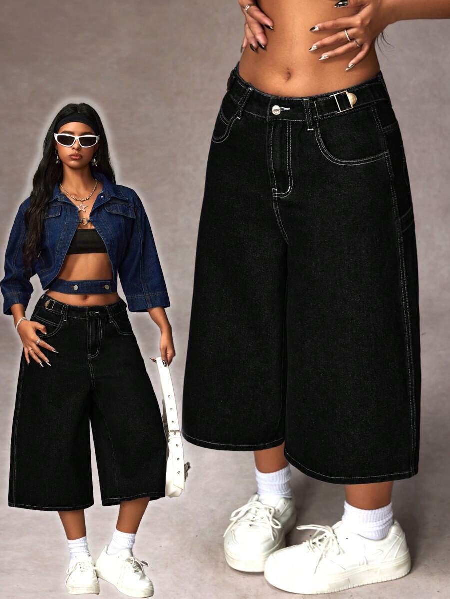 distressed acid wash black bermuda shorts