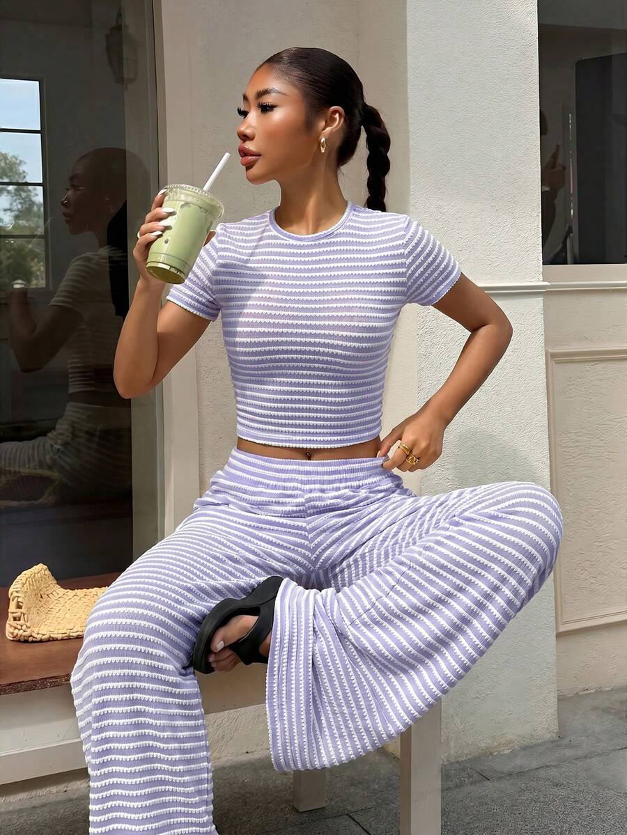 loose lilac casual sweatpants