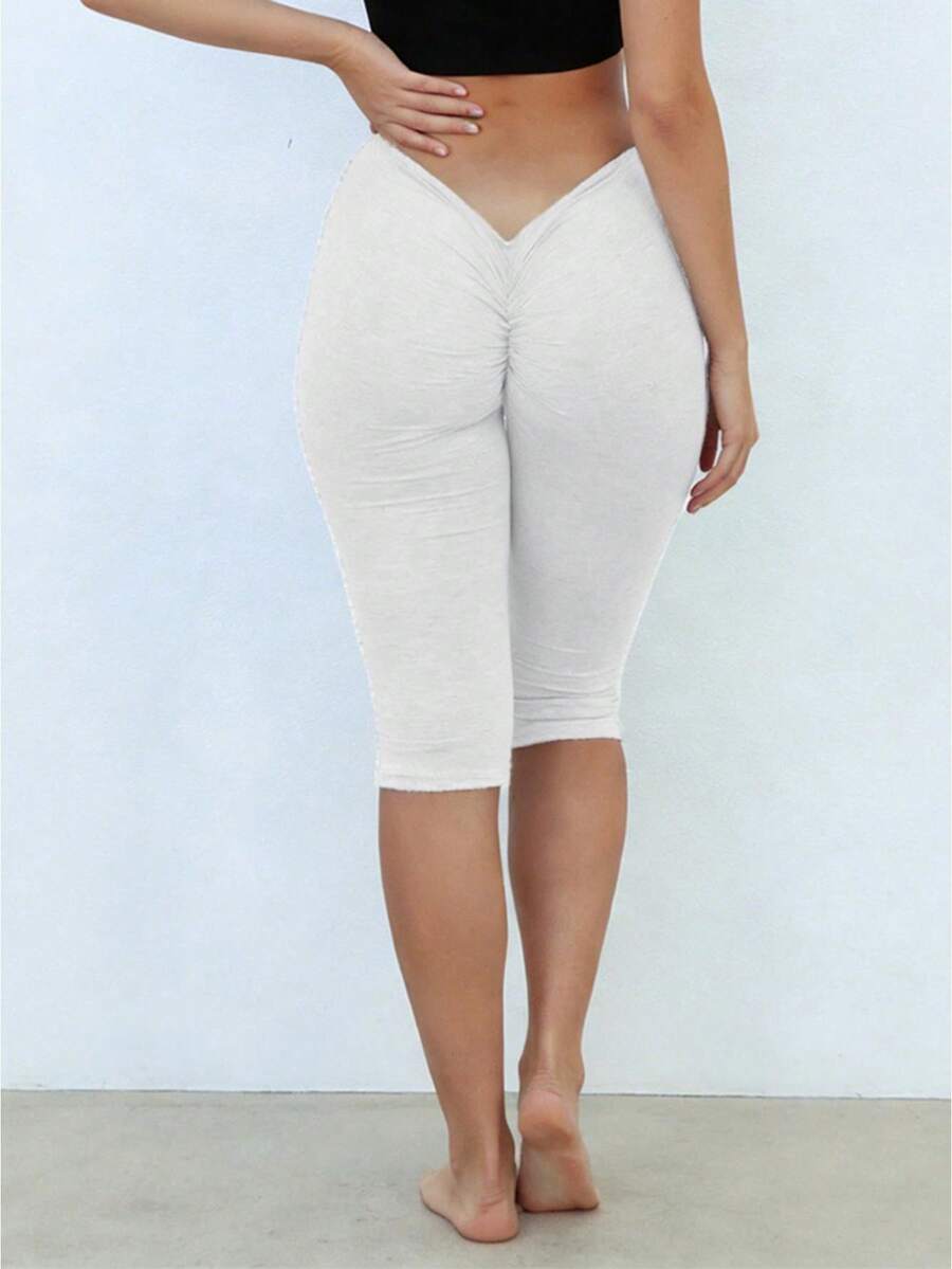high waisted soft white yoga pants