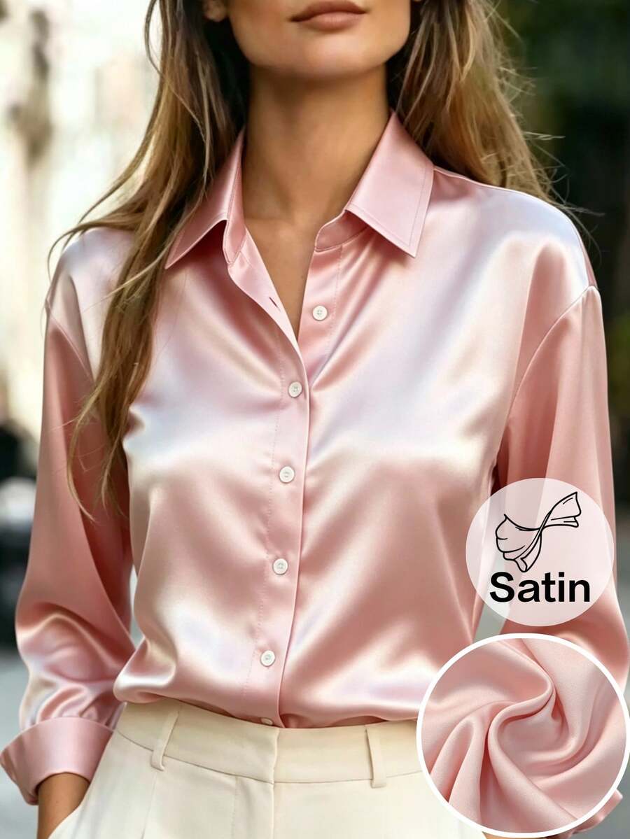 pink patchwork cotton button-down shirt