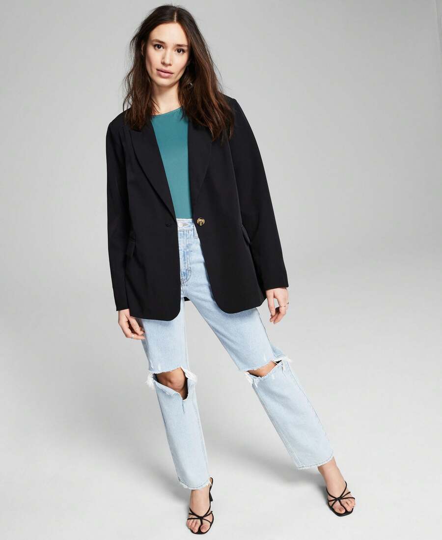 oversized black tailored blazer