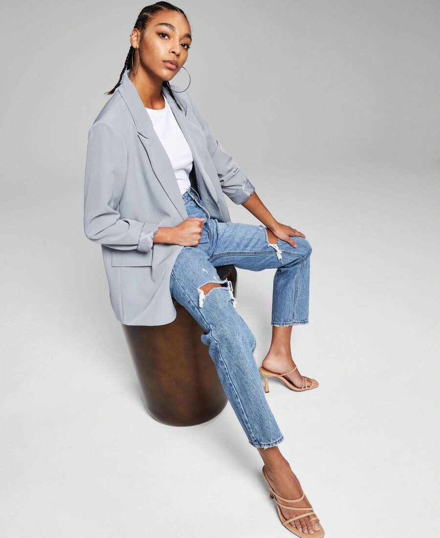 oversized grey tailored blazer