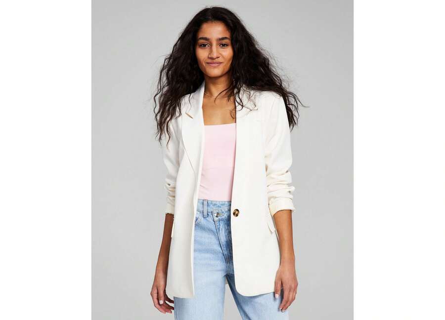 oversized cream tailored blazer