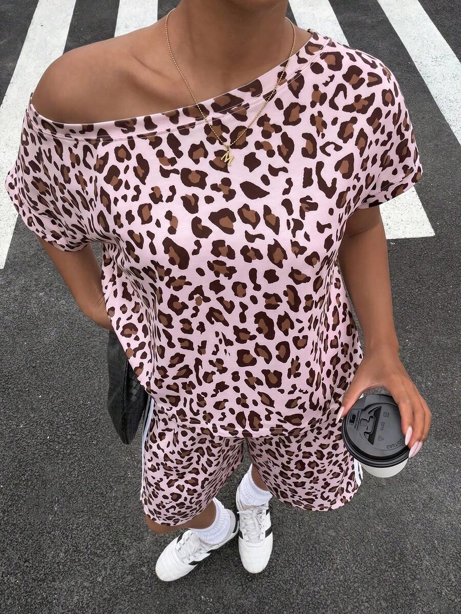 baby pink asymmetric neck short sleeve t-shirt
