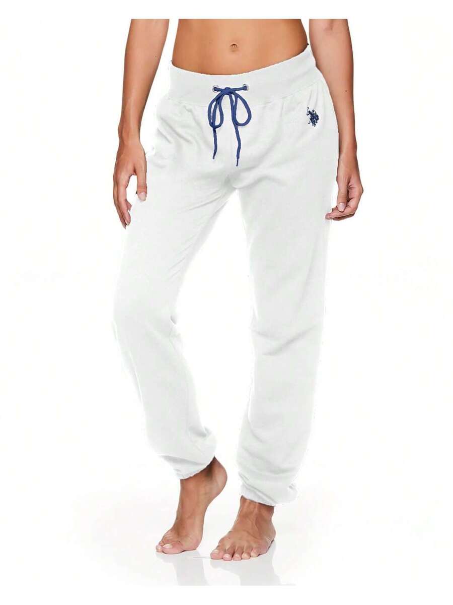 white french terry cotton lounge joggers