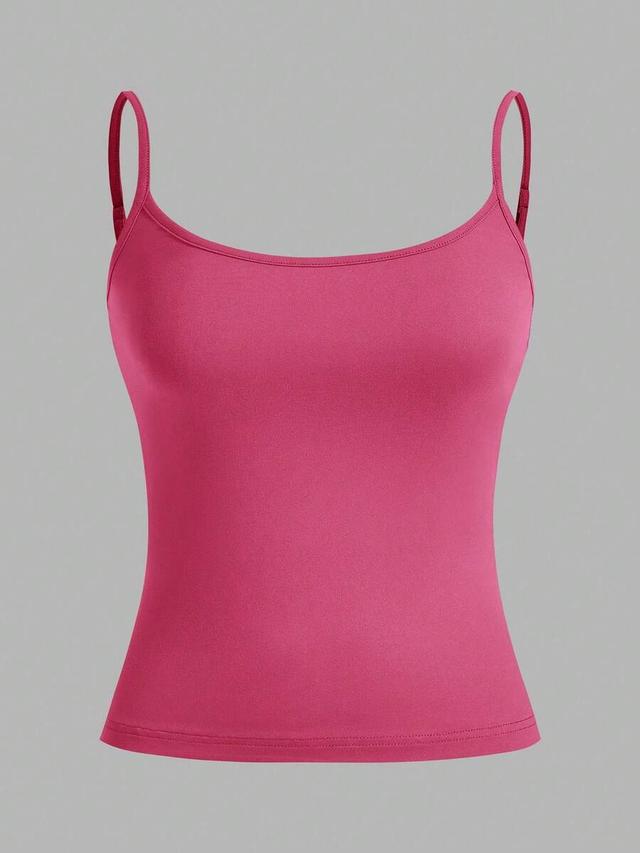 dark pink casual slim fit camisole top