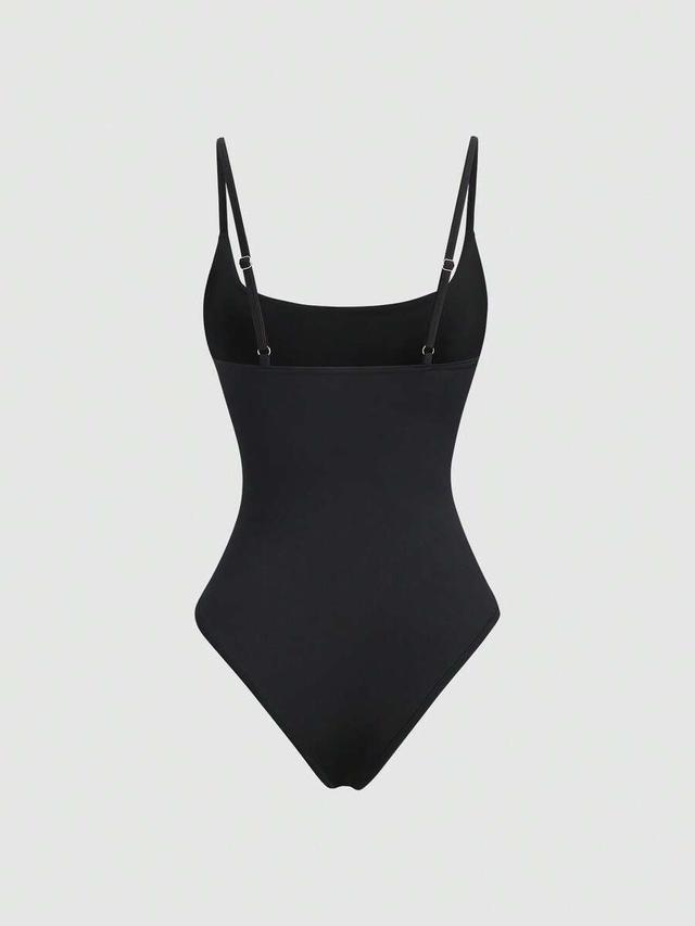 black sweetra minimalist sleeveless slim fit bodysuit set