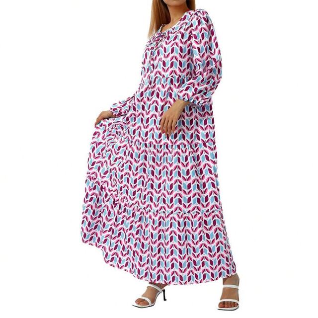 white floral print tiered midi dress