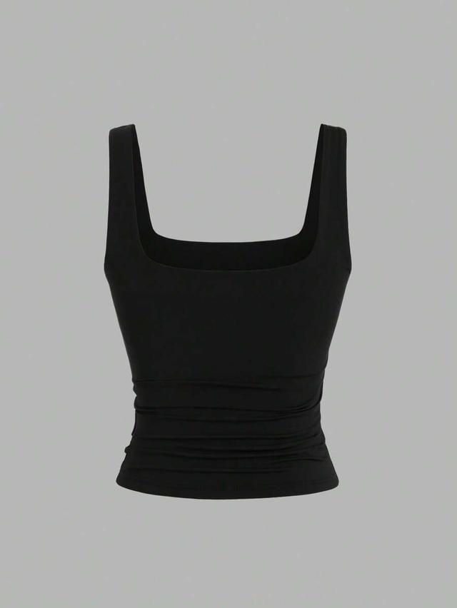 black square neck sleeveless camisole top