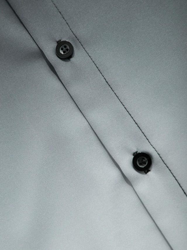grey men ombre button up short sleeve holiday shirt