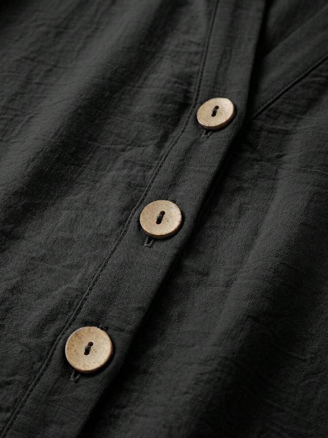 dark grey zayelia black linen blend casual summer work blouse