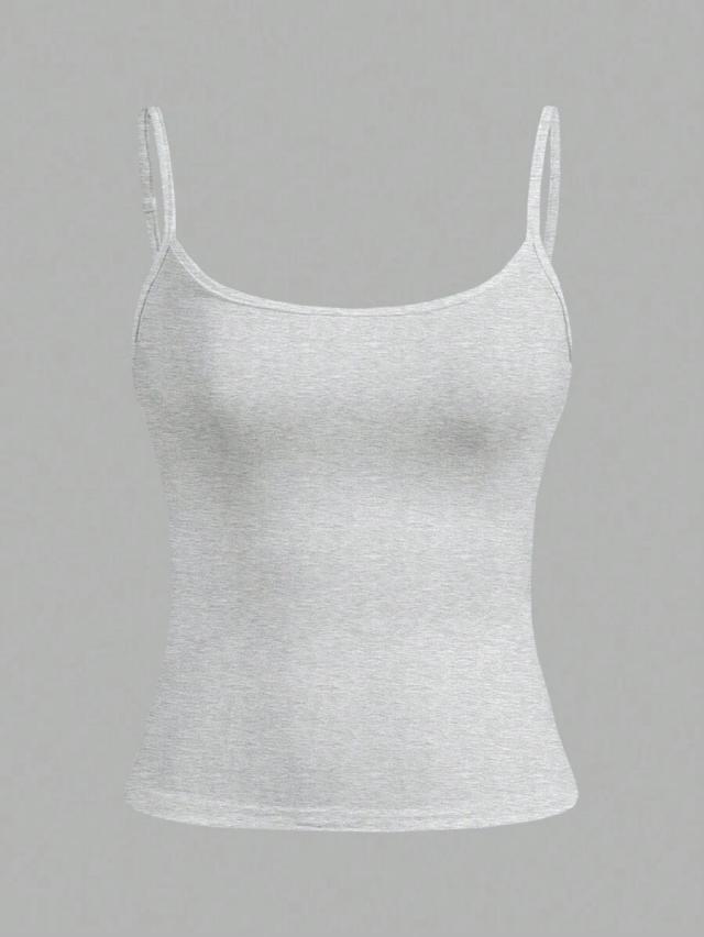 grey set of three basic cotton camisole tops