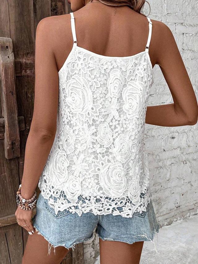 qadelle solid color lace camisole