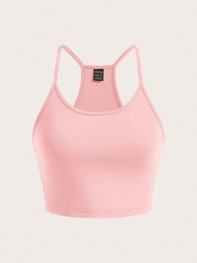 pink minimalist spaghetti strap racerback camisole