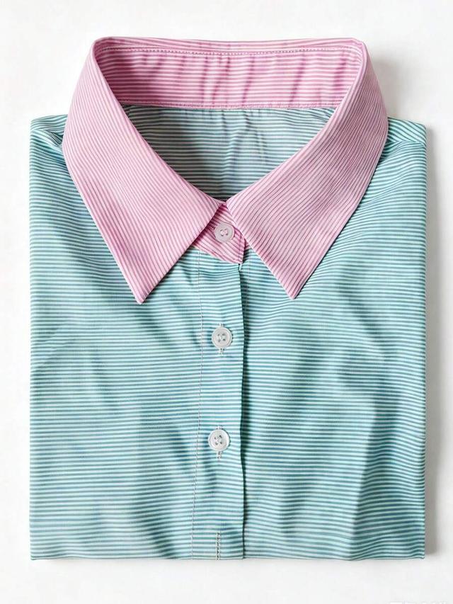 teal pink striped colorblock button down shirt dress