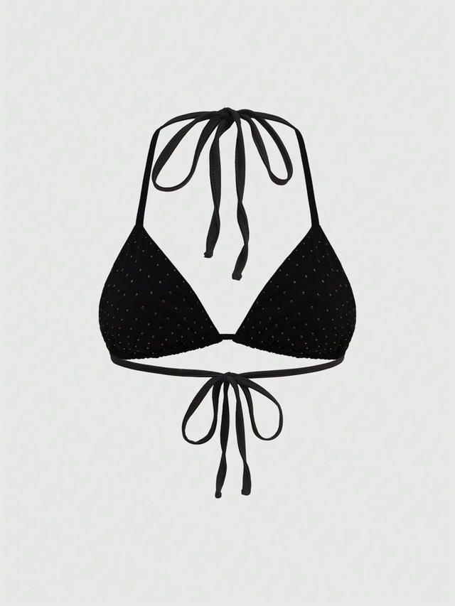 black dotted punk rock rivet embellished black halter top