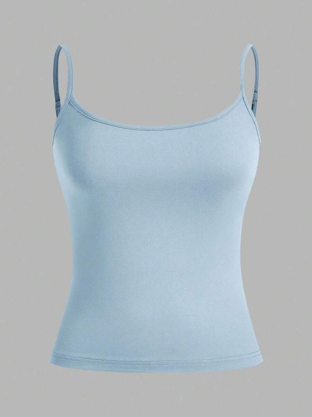 light blue simple cotton camisole tank top set