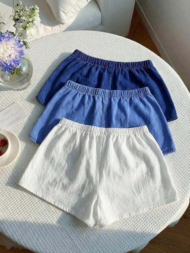 white casual versatile summer shorts
