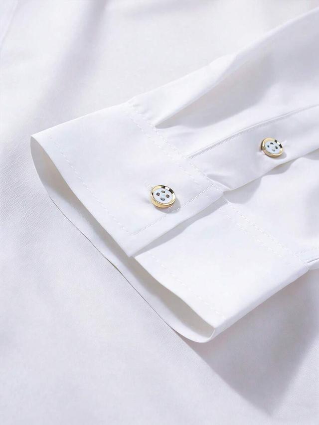 white ombre blue to white long sleeve button shirt