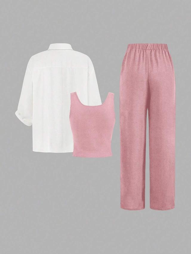 white women's wide leg trousers in dusty pink