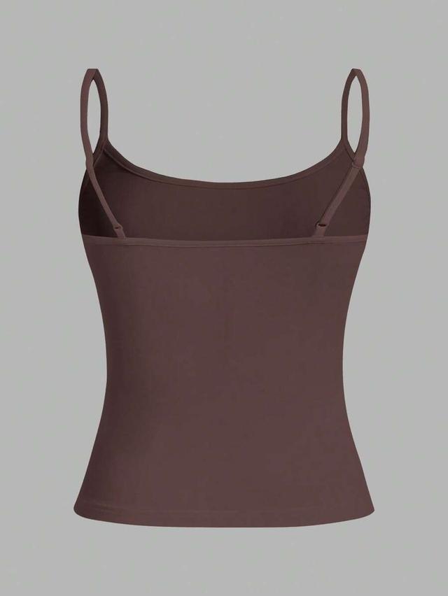 dark brown basic camisole crop top in neutral tones