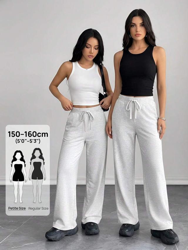 black knit wide-leg casual sweatpants