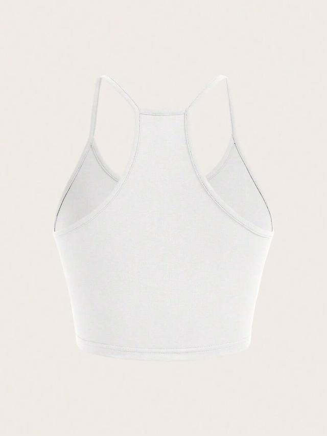 white minimalist spaghetti strap racerback camisole