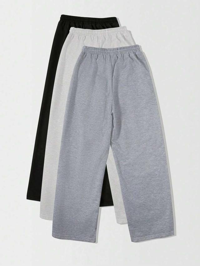 light grey simple versatile cotton blend sweatpants set