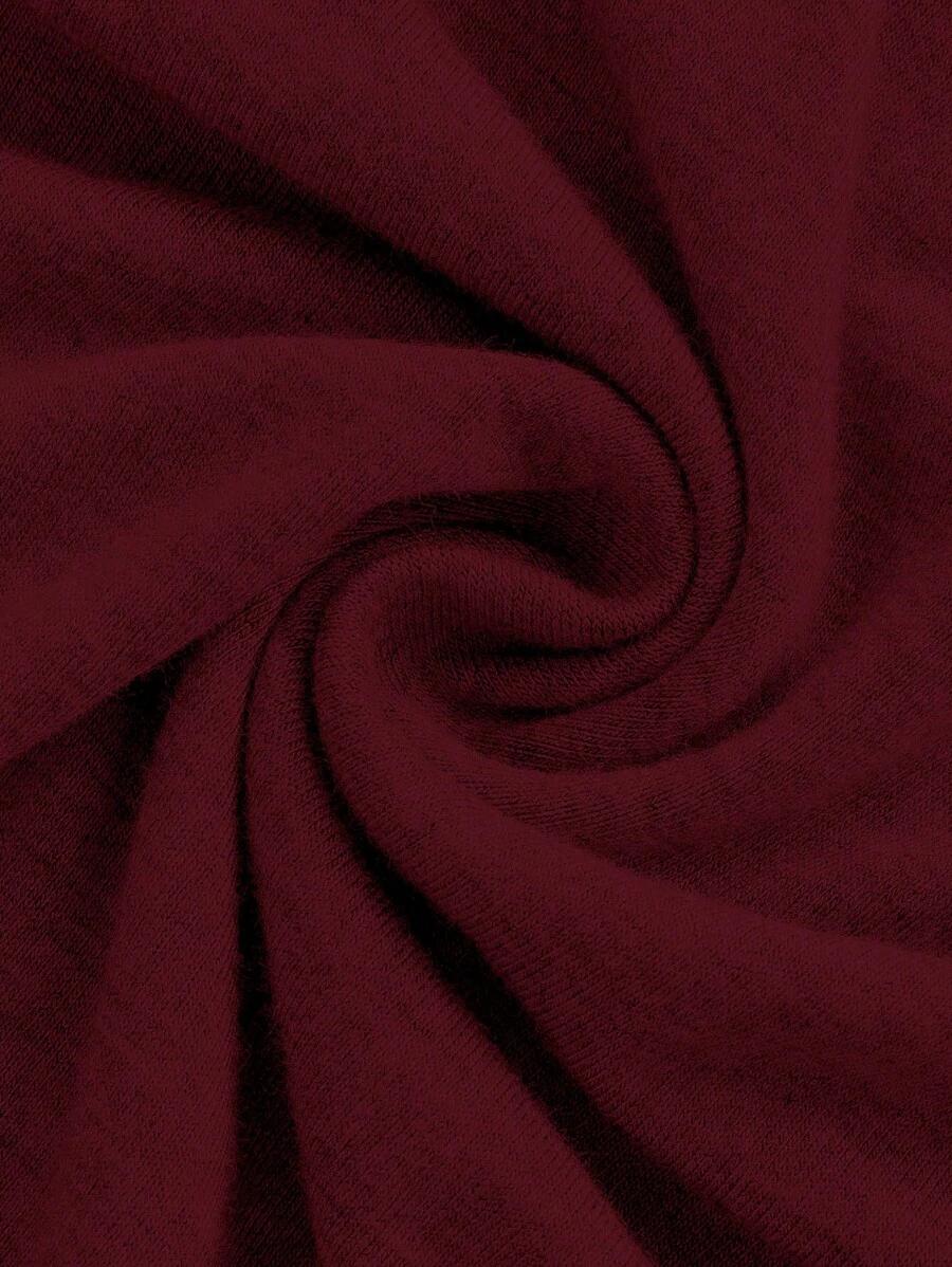 burgundy strapless ruched knit midi dress