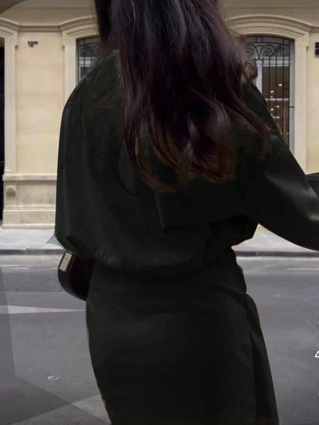 dark green tie-waist wrap mini dress
