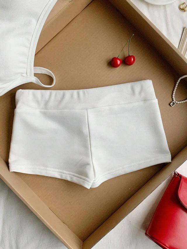 floral print drawstring waist slim fit shorts