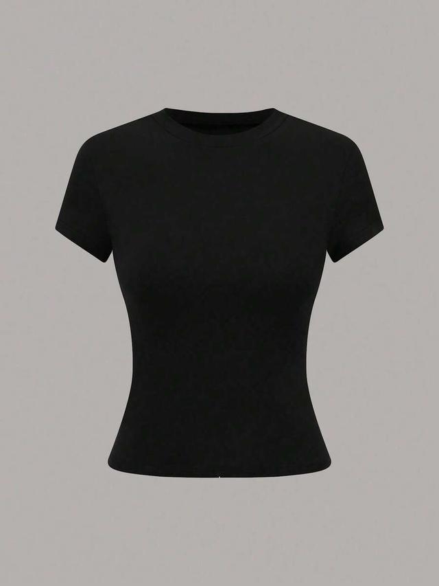 black emery rose casual crew neck short sleeve slim fit t-shirt