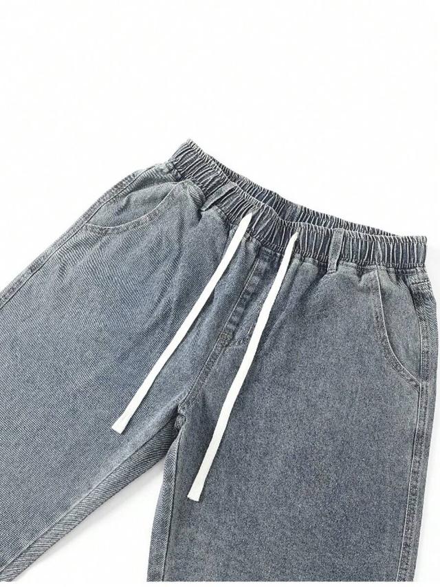 grey men gothic angel star graphic wide leg jeans