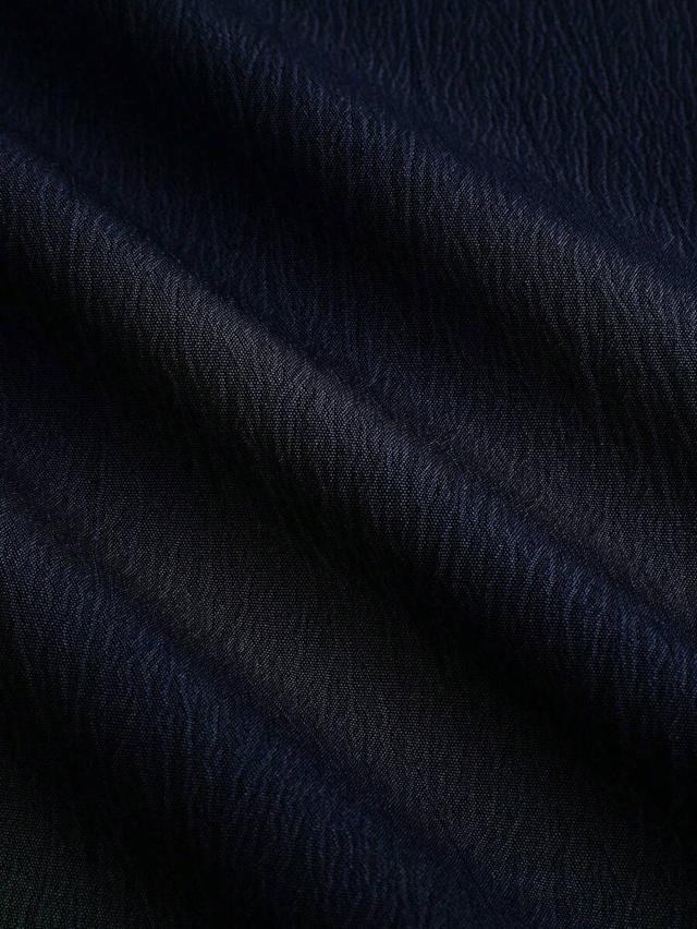 dark blue men's black textured short sleeve button-down shirt