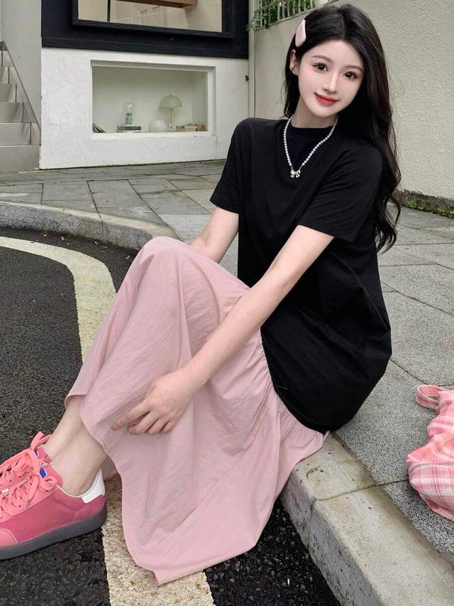 dazy women's long patchwork ruffle casual dress