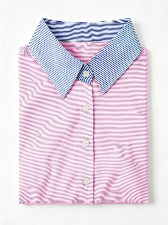 pink blue striped colorblock button-down shirt dress