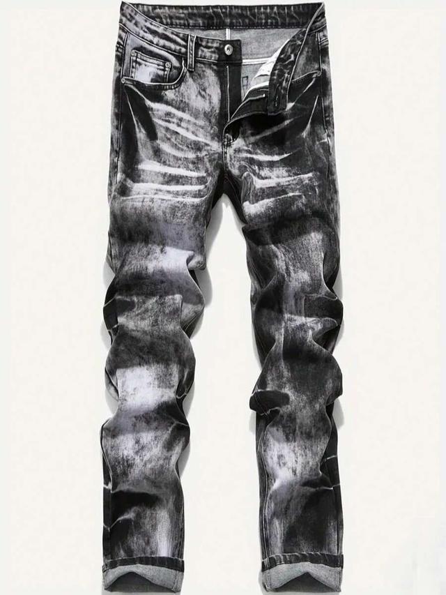 black wash stretch slim-fit denim jeans