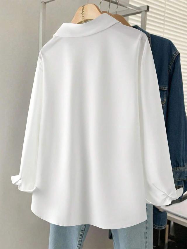 resyla white heart embroidery pattern shirt