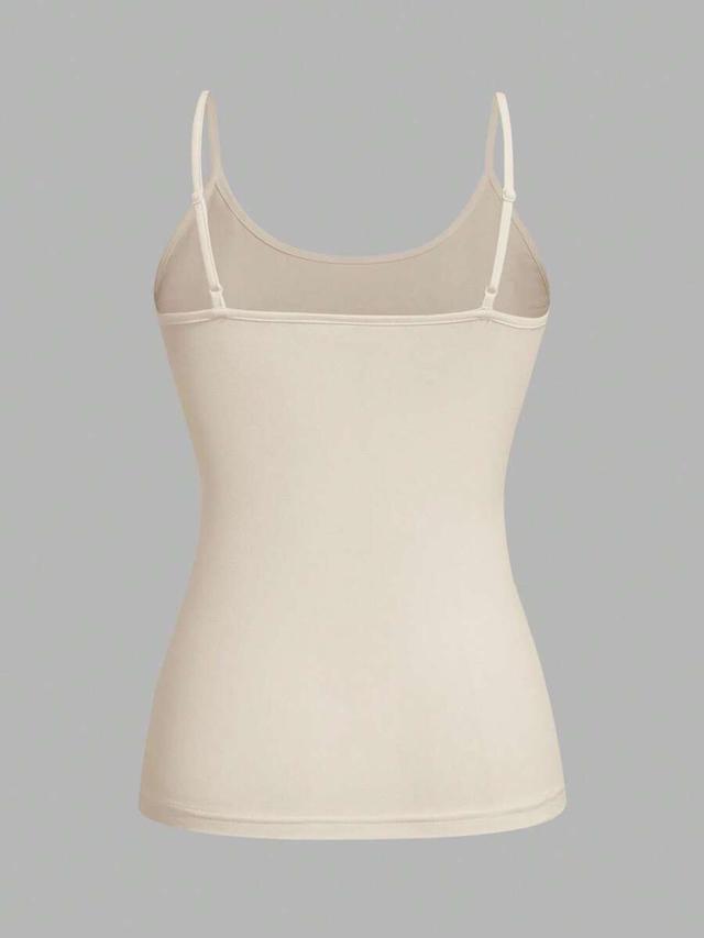 cream minimalist cotton blend camisole tank top