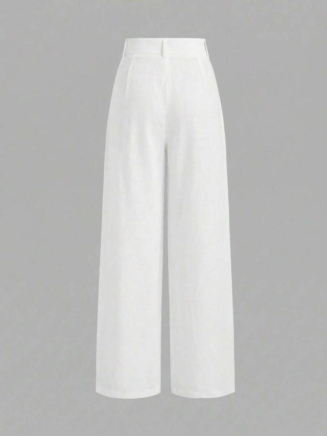 vela rue minimalist white wide leg trousers