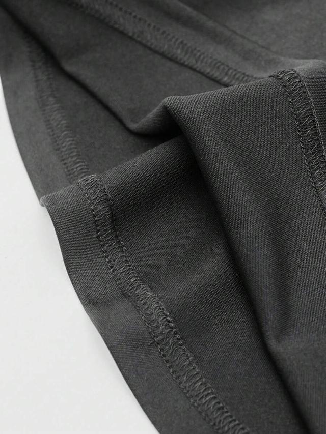 dark grey sleeveless bodycon midi dress with back zipper
