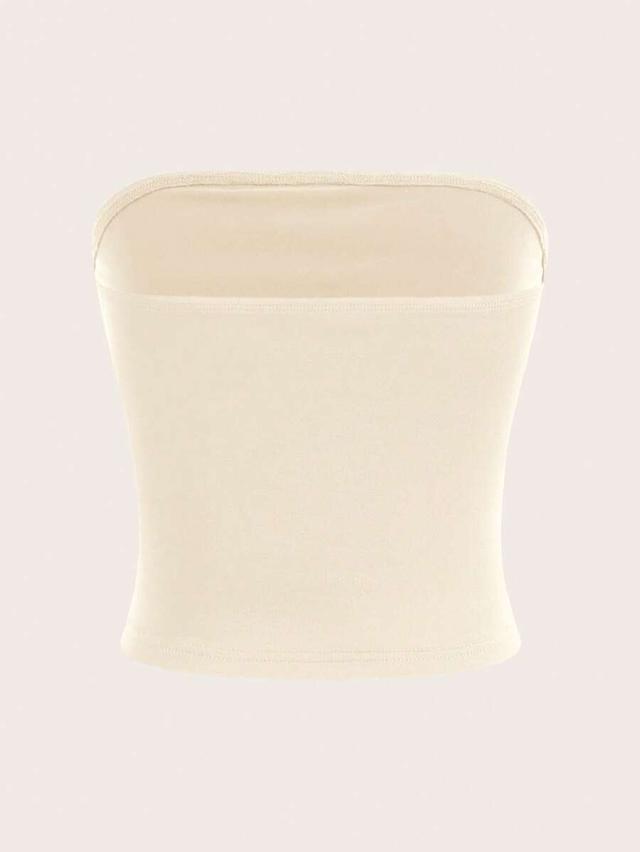 cream cropped tube top camisole