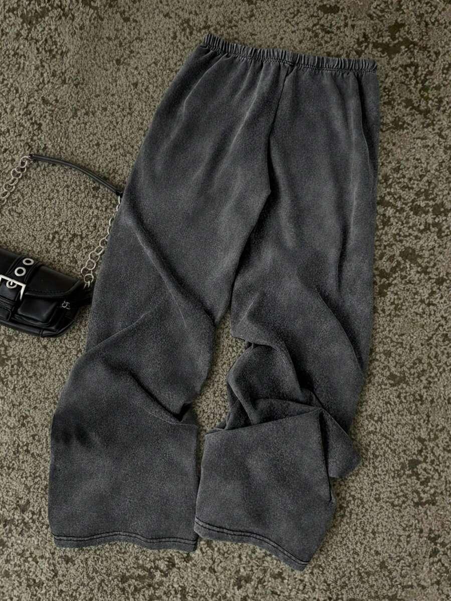 medium grey effect pentagram print sweatpants