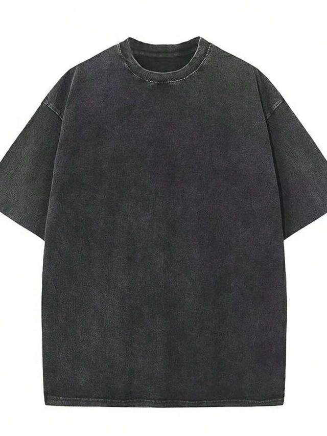 vintage washed black oversized short sleeve cotton t-shirt