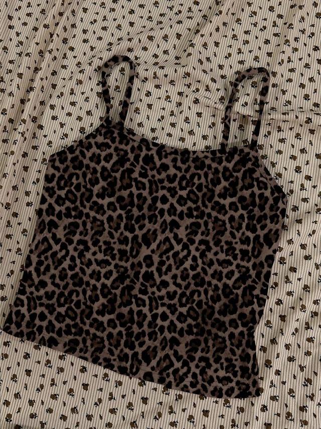 leopard striped camisole top