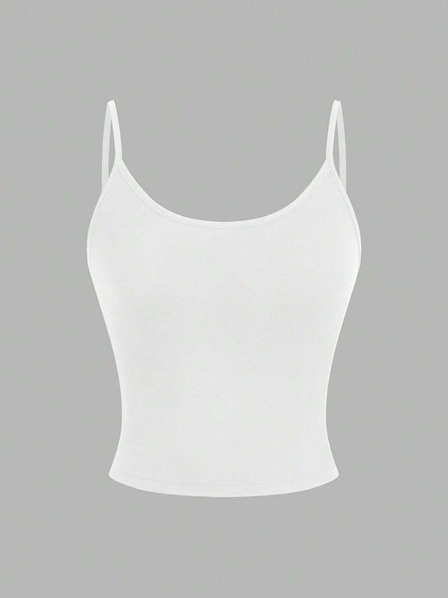 white casual ribbed cropped camisole set