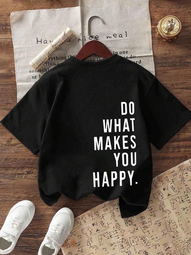 black minimalist graphic print cotton knit t-shirt