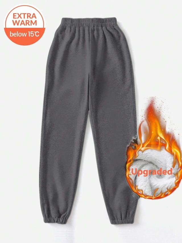 grey thermal fleece lined sweatpants