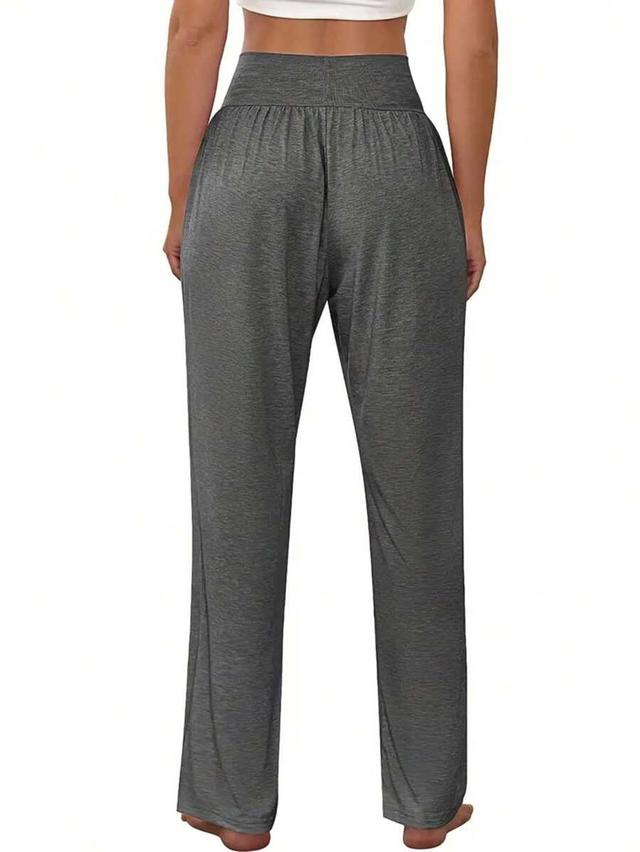 dark grey emery rose women plain pocket straight loose casual pants