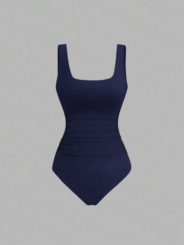 navy backless fitted casual bodysuit